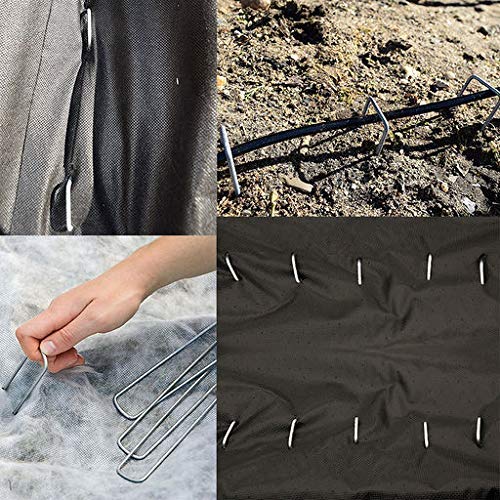 OK5STAR 100 Pack 12"" Garden Stakes Pins Heavy Duty Garden Landscape Staples Stakes Pins Galvanized Landscape Fabric Staples Sod Ground Staple for Anchoring Weed Barrier Fabric - Image 5